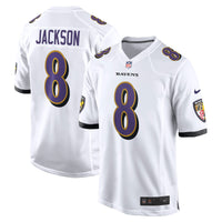 Baltimore Ravens Lamar Jackson Nike White Game Jersey