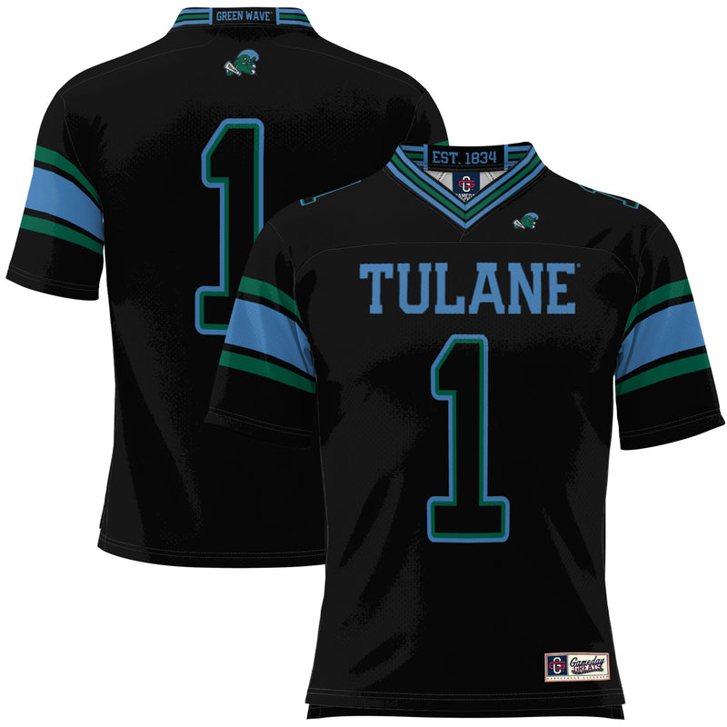 #1 Tulane Green Wave GameDay Greats Football Jersey - Black