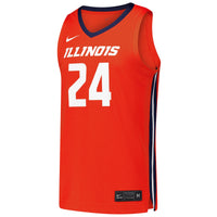 #24 Illinois Fighting Illini Nike Replica Basketball Jersey - Orange