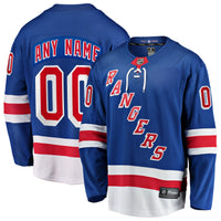 New York Rangers Fanatics Blue Home Breakaway Custom Jersey
