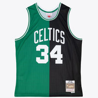 Boston Celtics Mitchell & Ness Paul Pierce 2007 Split Swingman Jersey - Black/Green