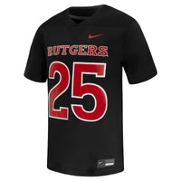 #25 Rutgers Scarlet Knights Nike Untouchable Replica Game Jersey - Black
