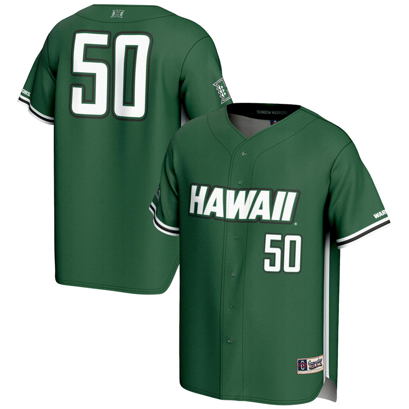 GameDay Greats #1 Green Hawaii Rainbow Warriors Lightweight Baseball Jersey