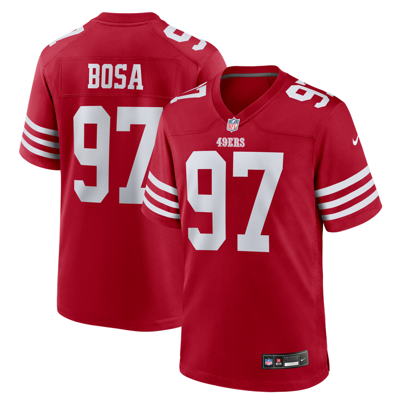 San Francisco 49ers Nick Bosa Nike Scarlet Team Game Jersey
