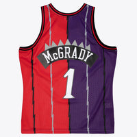 Toronto Raptors Mitchell & Ness Tracy McGrady 1998 Split Swingman Jersey - Purple/Red