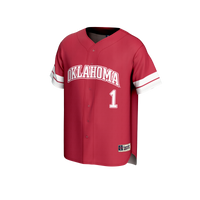 #1 Oklahoma Sooners GameDay Greats Lightweight Collegiate Baseball Fashion Jersey - Crimson