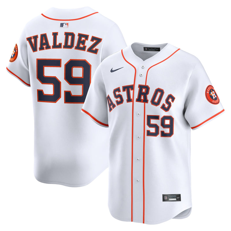 Houston Astros Framber Valdez Nike White Home Limited Player Jersey