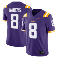 Malik Nabers LSU Tigers Nike Player Game Jersey - Purple