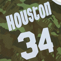 Houston Rockets Mitchell & Ness Hakeem Olajuwon 1993 Ghost Camo Swingman Jersey - Green