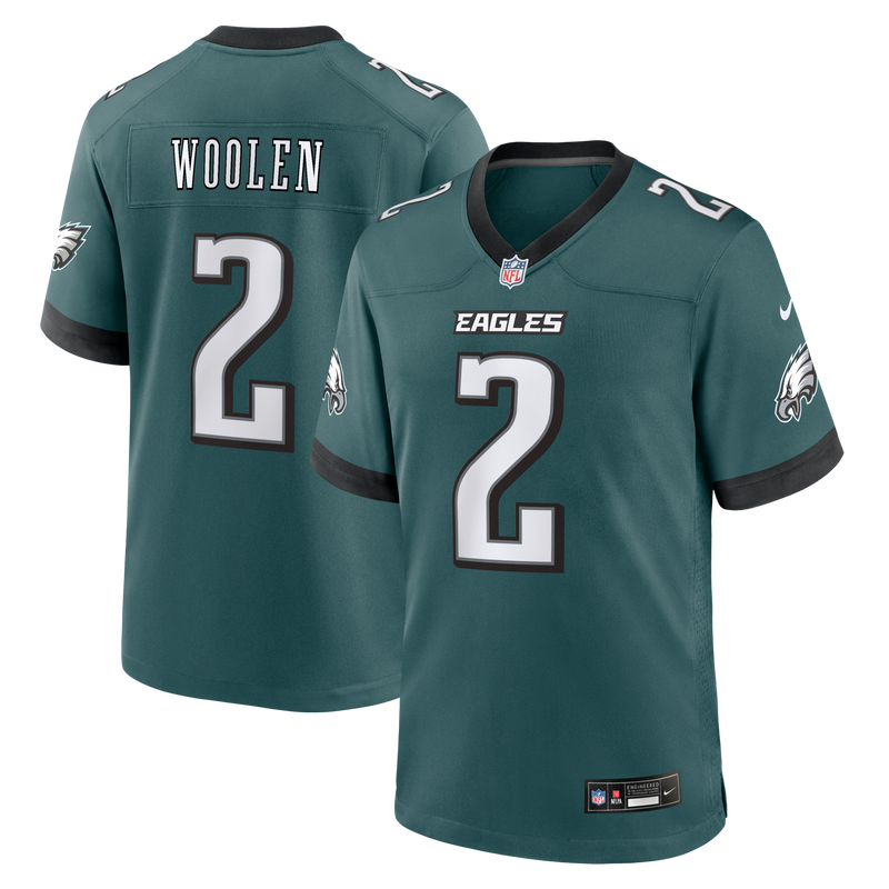 Philadelphia Eagles Tariq Woolen Nike Midnight Green Team Game Jersey