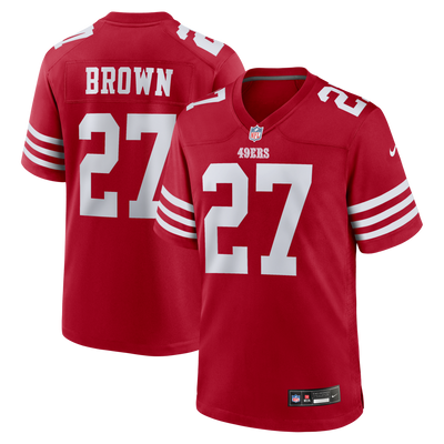 San Francisco 49ers Ji'Ayir Brown Nike Scarlet Team Game Jersey