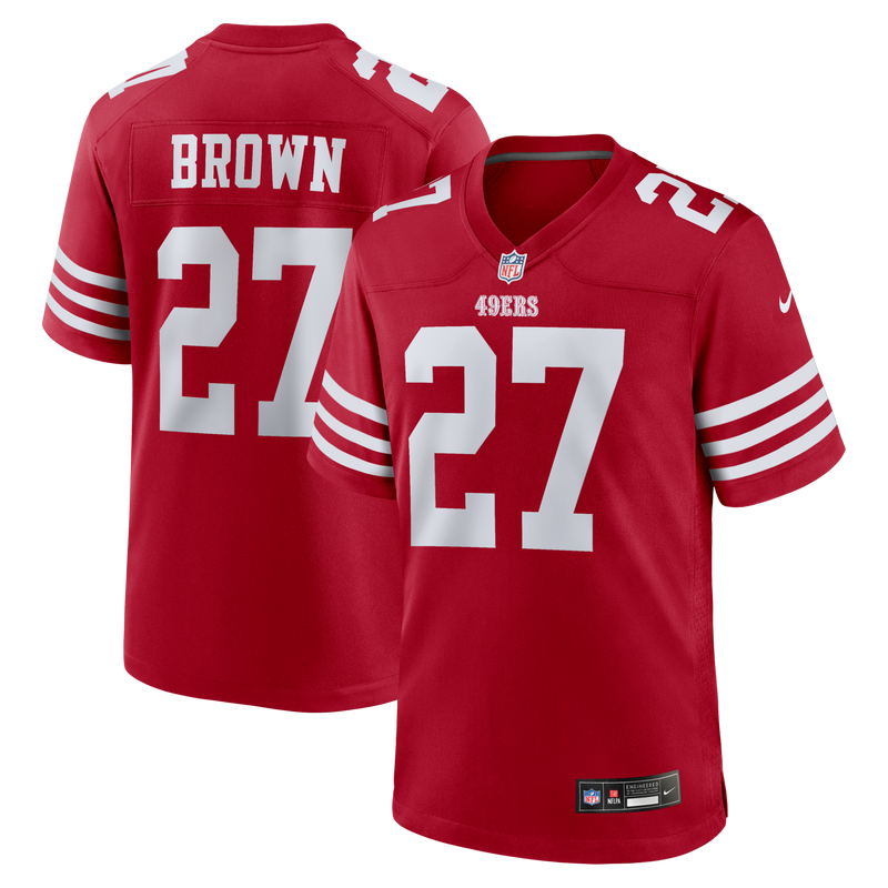 San Francisco 49ers Ji'Ayir Brown Nike Scarlet Team Game Jersey