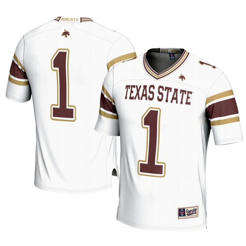 #1 Texas State Bobcats GameDay Greats Football Jersey - White