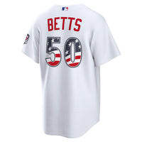 Fourth of July Los Angeles Dodgers Mookie Betts Nike White USA 250 Stadium Jersey