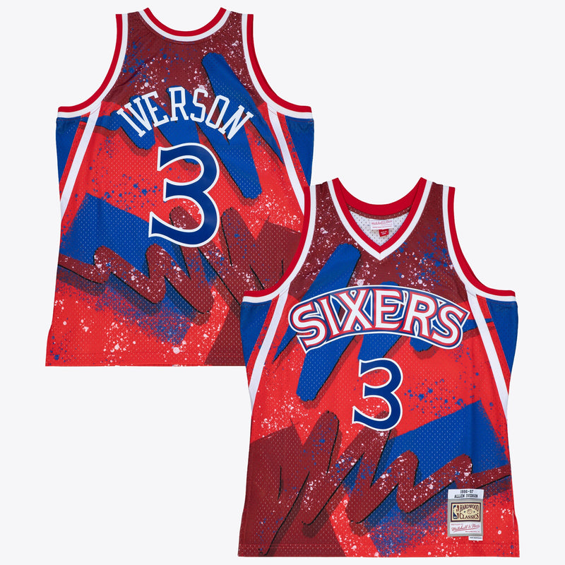 Philadelphia 76ers Mitchell & Ness Allen Iverson 1996 Hyper Hoops Swingman Jersey - Scarlet