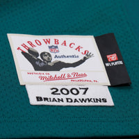 Philadelphia Eagles Brian Dawkins Mitchell & Ness Green 2007 Authentic Throwback Retired Player Jersey