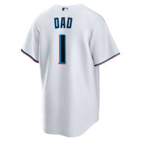 Miami Marlins Nike White #1 Dad Home Replica Jersey