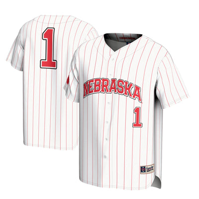 GameDay Greats #1 White Nebraska Huskers Lightweight Baseball Jersey