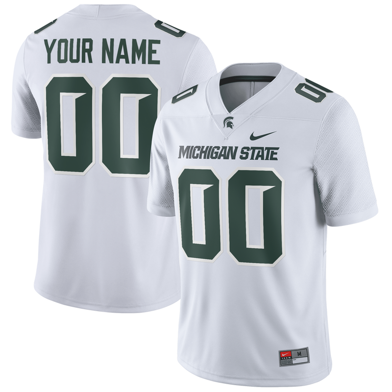 Michigan State Spartans Nike Football Custom Game Jersey - White