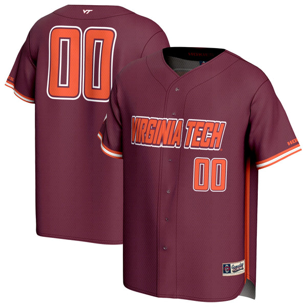 #00 Virginia Tech Hokies GameDay Greats Adult Lightweight Collegiate Baseball Fashion Jersey - Maroon