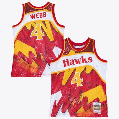 Atlanta Hawks Mitchell & Ness Spud Webb 1986 Hyper Hoops Swingman Jersey - Red