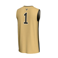 #1 Vanderbilt Commodores GameDay Greats Lightweight Collegiate Basketball Fashion Jersey - Gold