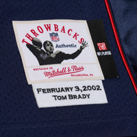 New England Patriots Tom Brady Mitchell & Ness Navy Super Bowl XXXVI Authentic Throwback Jersey
