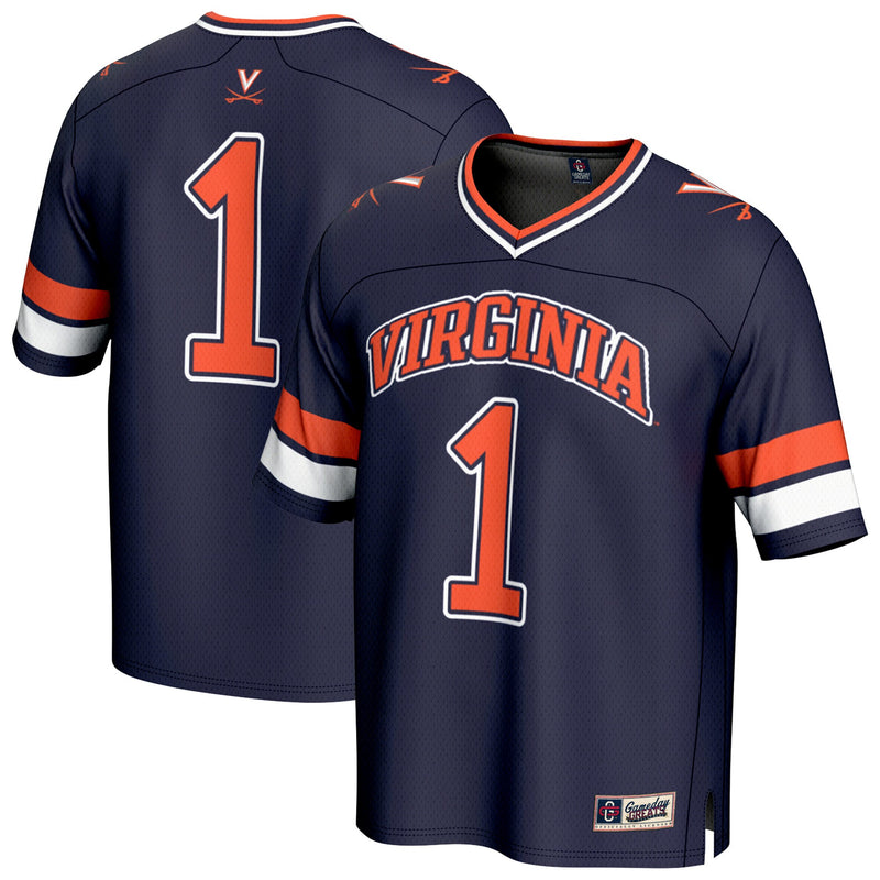 #1 Virginia Cavaliers GameDay Greats Lightweight Collegiate Football Fashion Jersey - Navy