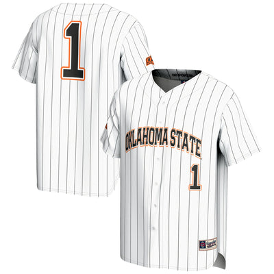 #1 Oklahoma State Cowboys GameDay Greats Lightweight Baseball Fashion Jersey - White
