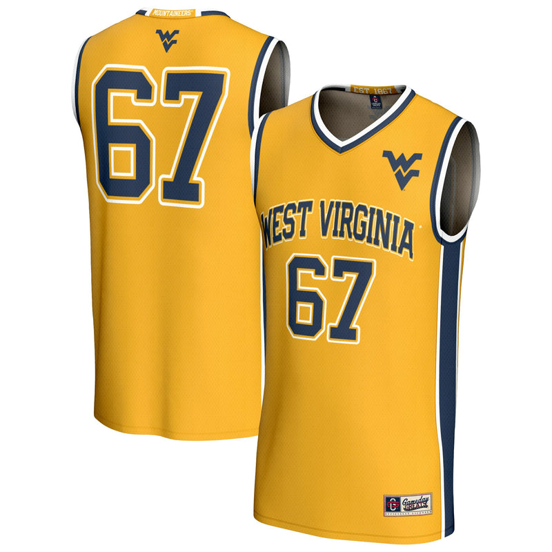 West Virginia Mountaineers GameDay Greats Lightweight Collegiate Basketball Fashion Jersey - Gold