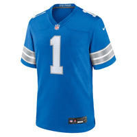 Detroit Lions Number 1 Groom Nike Blue Game Jersey