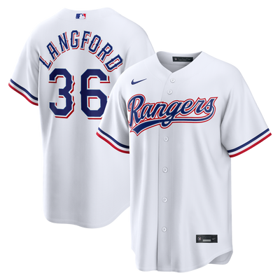 Texas Rangers Wyatt Langford Nike White Home Replica Jersey