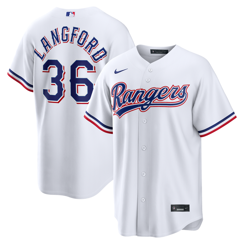 Texas Rangers Wyatt Langford Nike White Home Replica Jersey