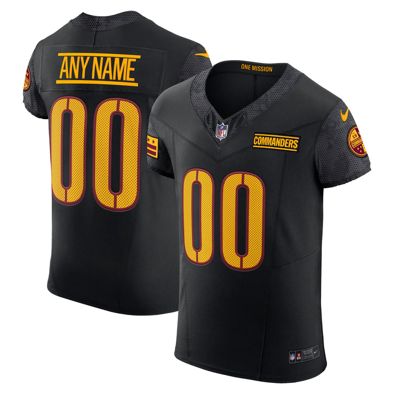Washington Commanders Nike Black Alternate Vapor F.U.S.E. Elite Custom Jersey