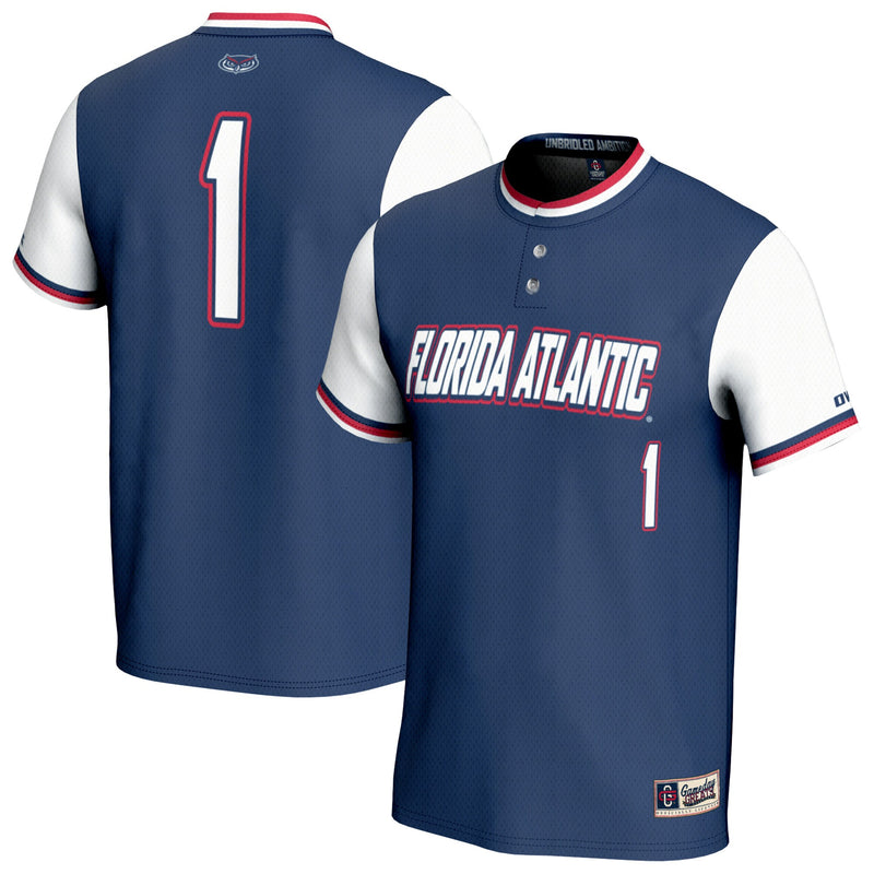 #1 Florida Atlantic Owls GameDay Greats Lightweight Collegiate Softball Fashion Jersey - Navy