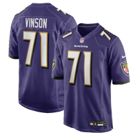 Baltimore Ravens Carson Vinson Nike Purple Team Game Jersey
