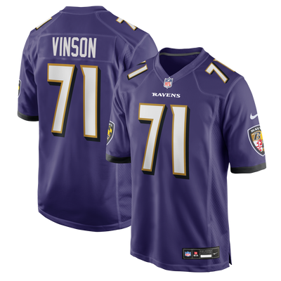 Baltimore Ravens Carson Vinson Nike Purple Team Game Jersey