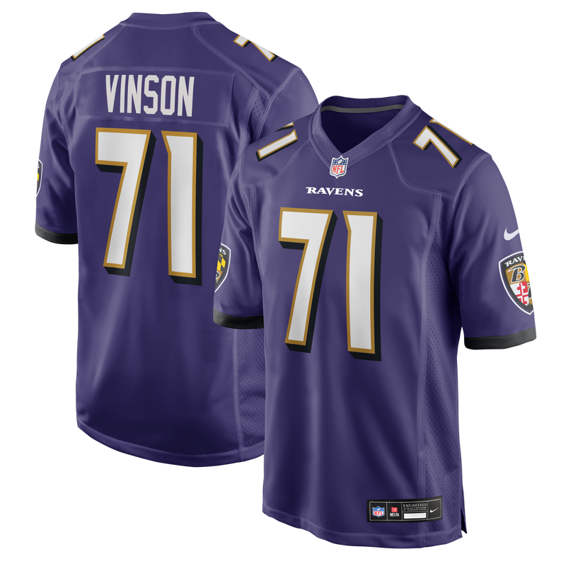Baltimore Ravens Carson Vinson Nike Purple Team Game Jersey