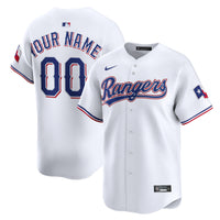 Texas Rangers Nike White Home Limited Custom Jersey