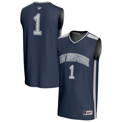 #1 New Hampshire Wildcats GameDay Greats Lightweight Collegiate Basketball Fashion Jersey - Navy