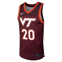 #20 Virginia Tech Hokies Nike Replica Basketball Jersey - Maroon