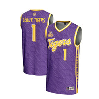 #1 LSU Tigers GameDay Greats Lightweight Highlight Print Basketball Jersey - Purple
