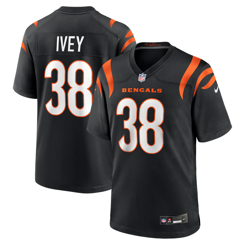 Cincinnati Bengals DJ Ivey Nike Black Team Game Jersey