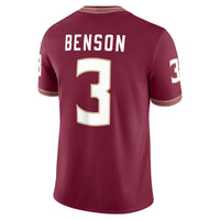 Nike Trey Benson Garnet Florida State Seminoles Player Game Jersey