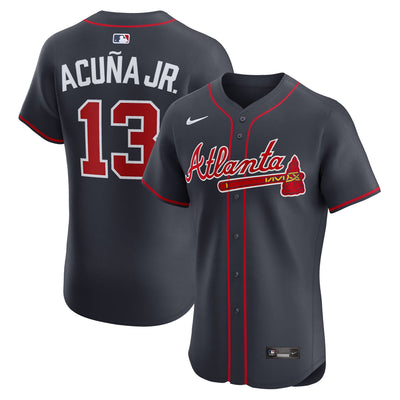 Atlanta Braves Ronald Acuña Jr. Nike Navy Alternate Elite Jersey