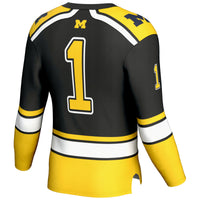 #1 Michigan Wolverines GameDay Greats Hockey Jersey - Black