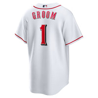Cincinnati Reds Nike White #1 Groom Home Replica Jersey