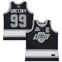 Los Angeles Kings Wayne Gretzky Mitchell & Ness Black Maxxed Out Fashion Basketball Jersey