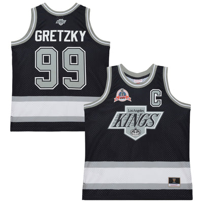 Los Angeles Kings Wayne Gretzky Mitchell & Ness Black Maxxed Out Fashion Basketball Jersey