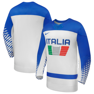 Italy Hockey Nike White 2026 Away Replica Jersey
